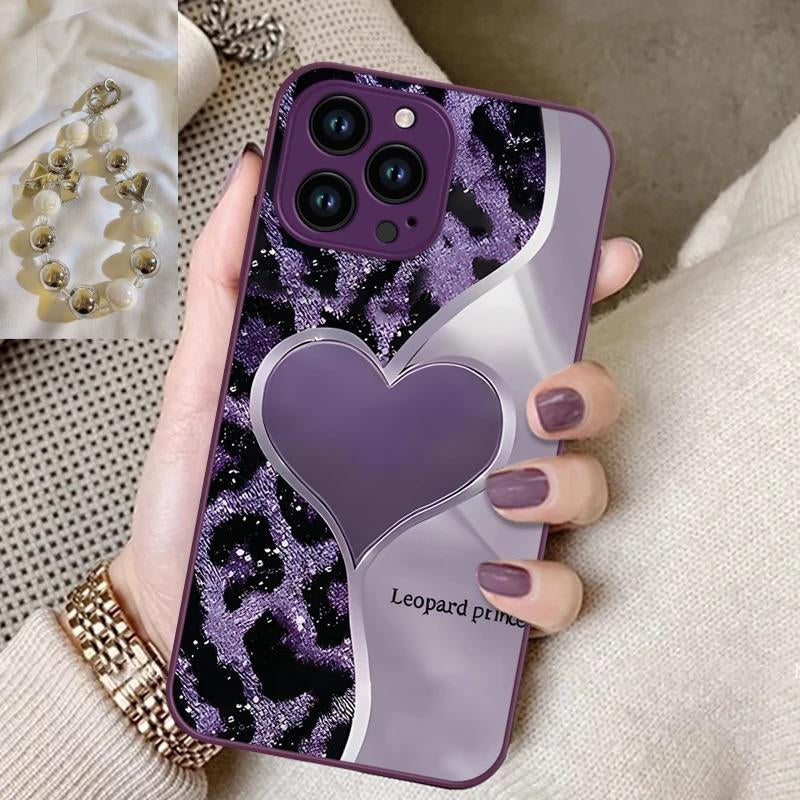 IP16 Phone Case 15 New Model 14 Heart Leopard Print 13 Personality 12 Female